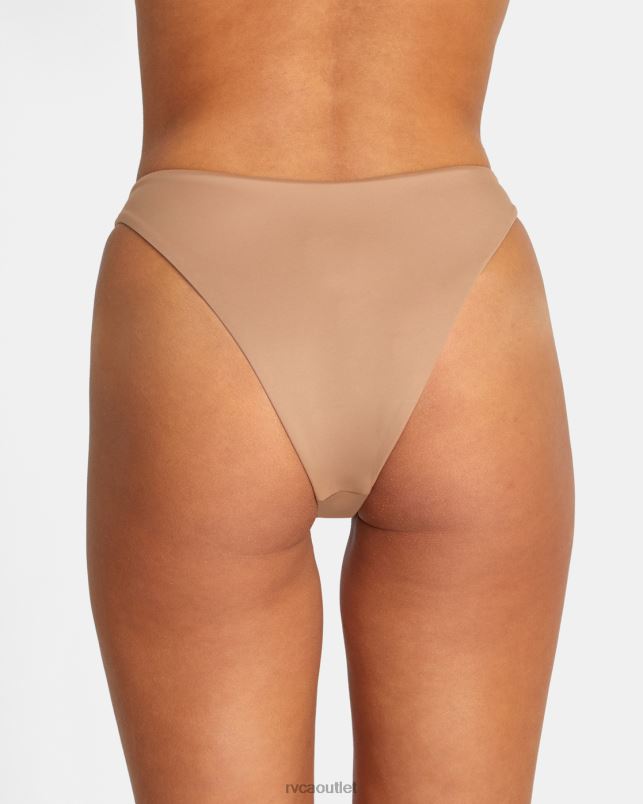 Swim V84B1452 wood RVCA Women Solid French Bikini Bottoms