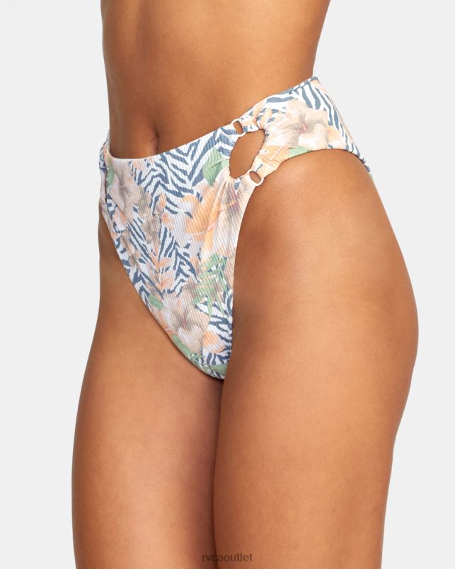 Swim V84B1466 multi RVCA Women Bazaar High Rise Cheeky Bikini Bottoms