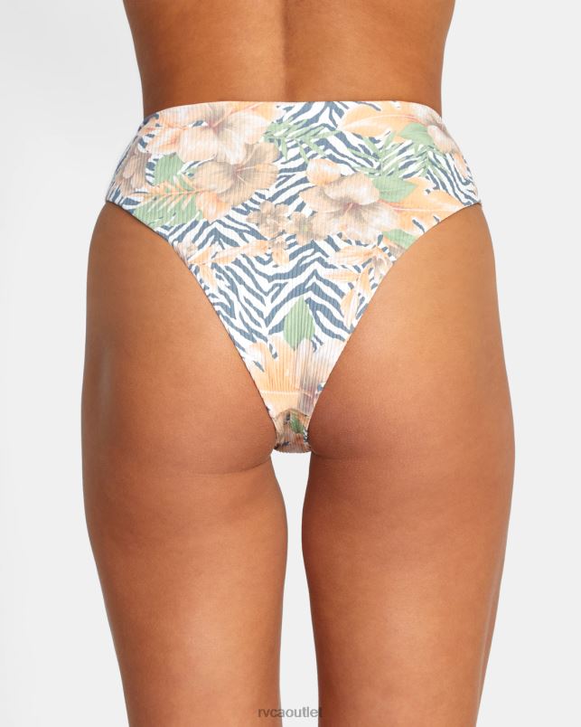 Swim V84B1466 multi RVCA Women Bazaar High Rise Cheeky Bikini Bottoms