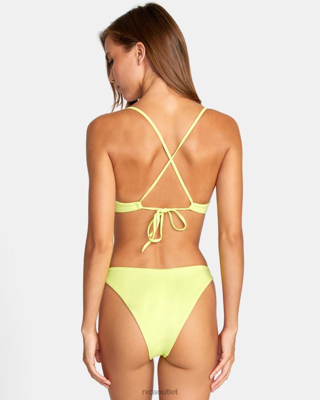 Swim V84B1476 limeade RVCA Women Solid French Bikini Bottoms