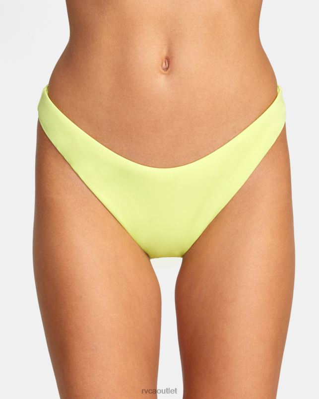 Swim V84B1476 limeade RVCA Women Solid French Bikini Bottoms