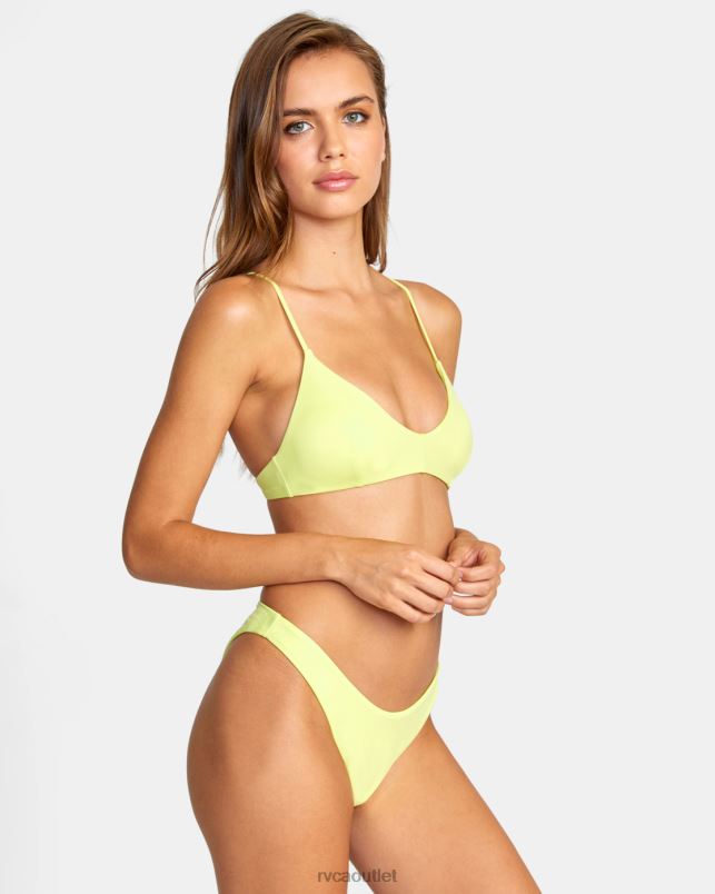 Swim V84B1476 limeade RVCA Women Solid French Bikini Bottoms
