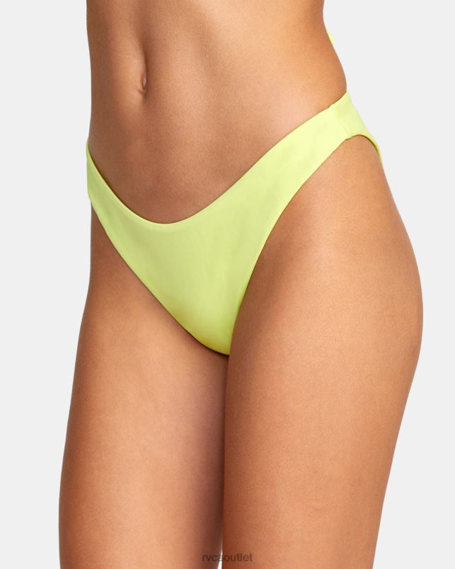 Swim V84B1476 limeade RVCA Women Solid French Bikini Bottoms