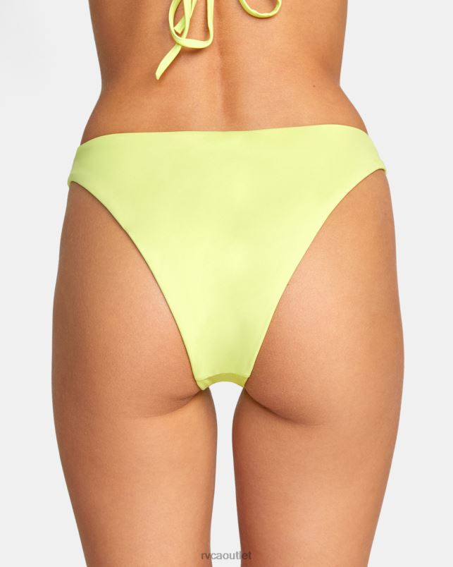 Swim V84B1476 limeade RVCA Women Solid French Bikini Bottoms