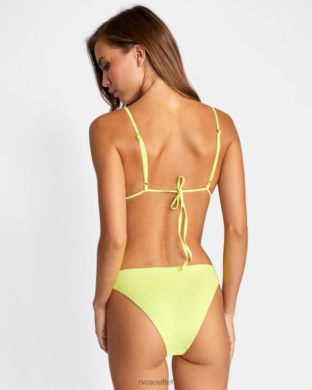 Swim V84B1496 limeade RVCA Women Solid Medium Bikini Bottoms