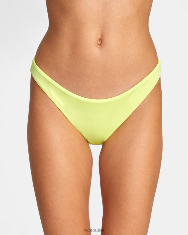 Swim V84B1496 limeade RVCA Women Solid Medium Bikini Bottoms