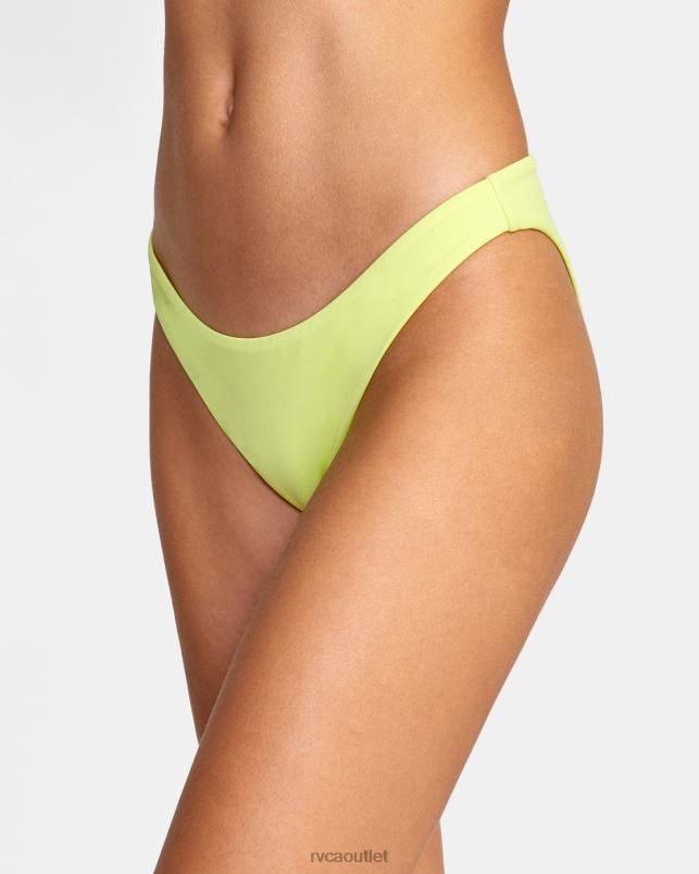 Swim V84B1496 limeade RVCA Women Solid Medium Bikini Bottoms