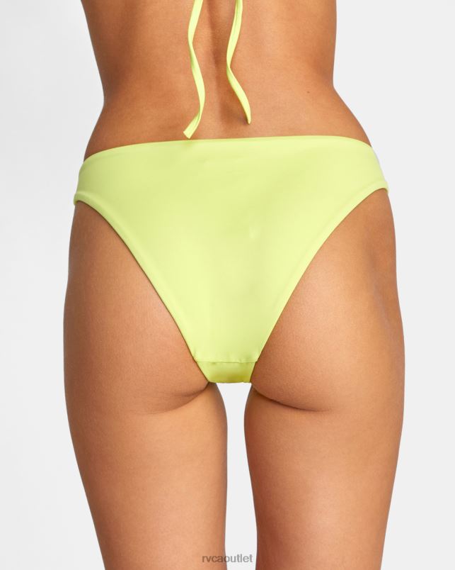 Swim V84B1496 limeade RVCA Women Solid Medium Bikini Bottoms