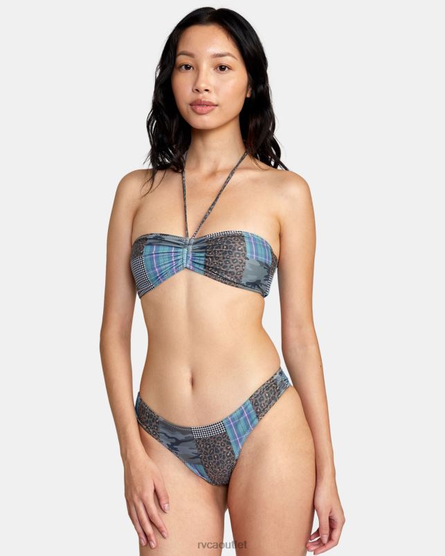 Swim V84B1500 multi RVCA Women Steffani Stella Cheeky Bikini Bottom
