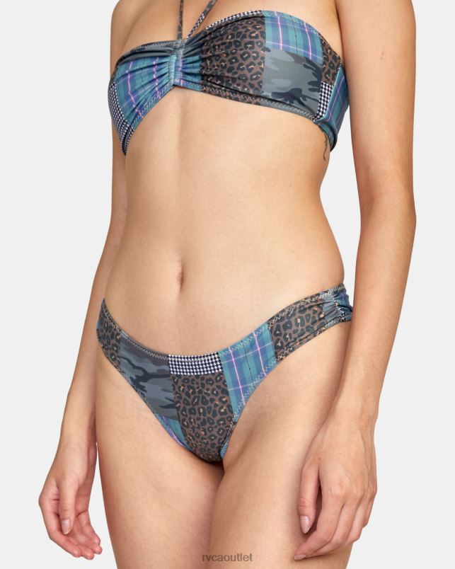Swim V84B1500 multi RVCA Women Steffani Stella Cheeky Bikini Bottom