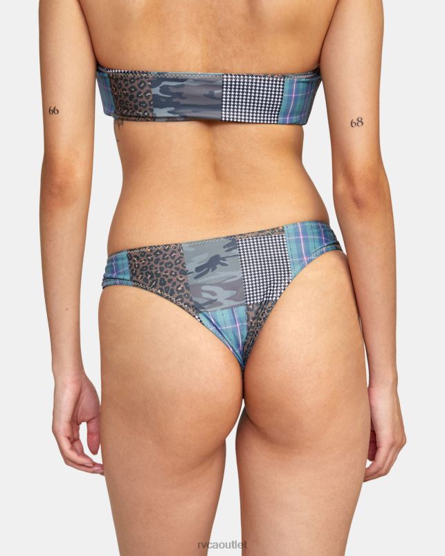 Swim V84B1500 multi RVCA Women Steffani Stella Cheeky Bikini Bottom