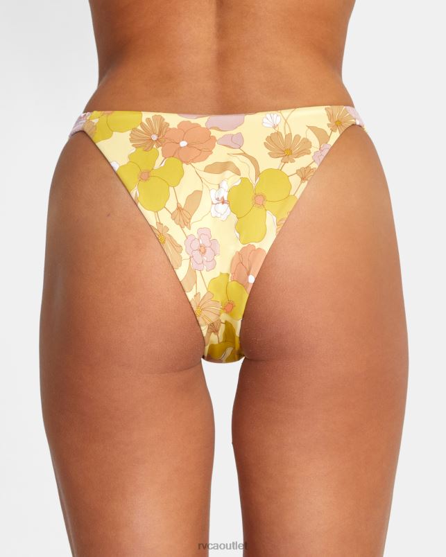 Swim V84B1516 multi RVCA Women Haze Scrunch French Bikini Bottoms