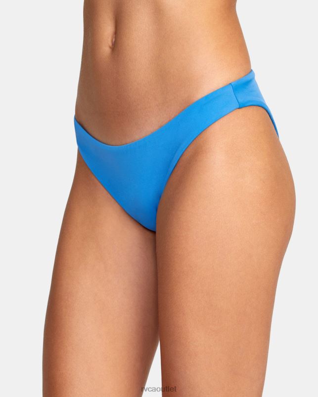 Swim V84B1534 enamel blue RVCA Women Solid Medium Bikini Bottoms