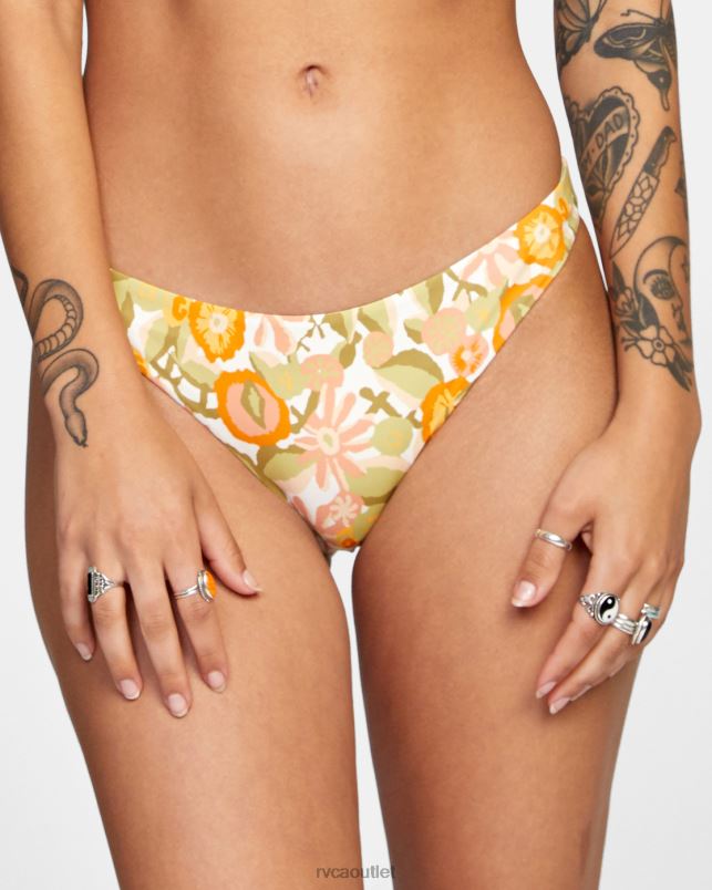 Swim V84B1623 white RVCA Women Avant Gardner Bikini Bottoms