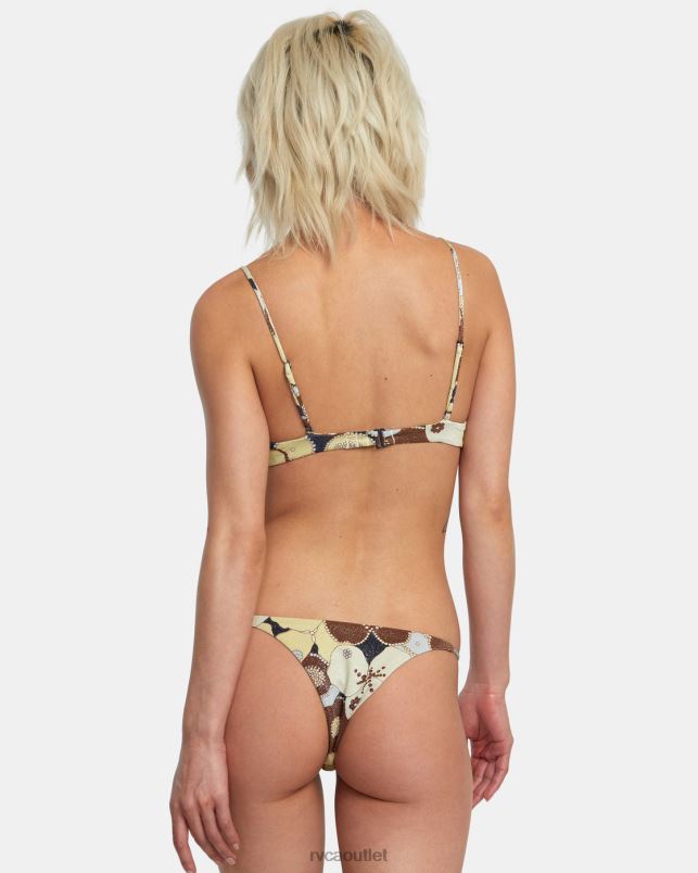 Swim V84B1658 multi RVCA Women Retro Rowe Skimpy Bikini Bottoms