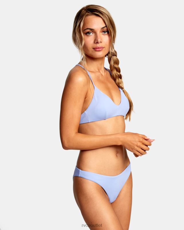 Swim V84B1683 grey purple RVCA Women Solid French Bikini Bottoms
