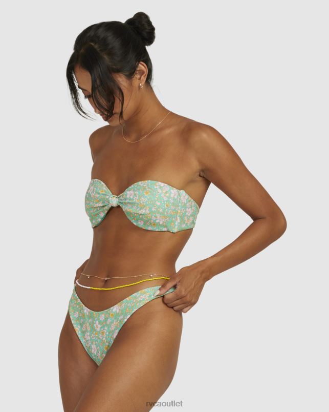 Swim V84B1715 spearmint RVCA Women PETAL FRENCH BIKINI BOTTOM