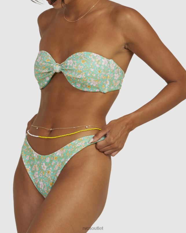 Swim V84B1715 spearmint RVCA Women PETAL FRENCH BIKINI BOTTOM