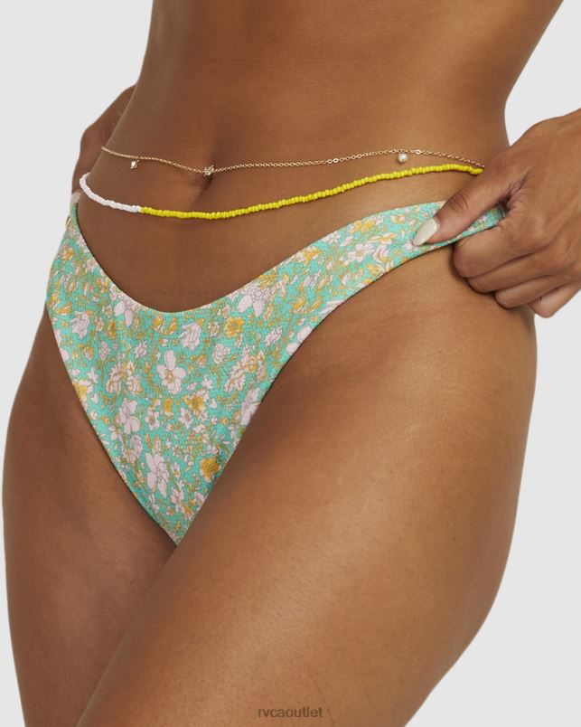 Swim V84B1715 spearmint RVCA Women PETAL FRENCH BIKINI BOTTOM