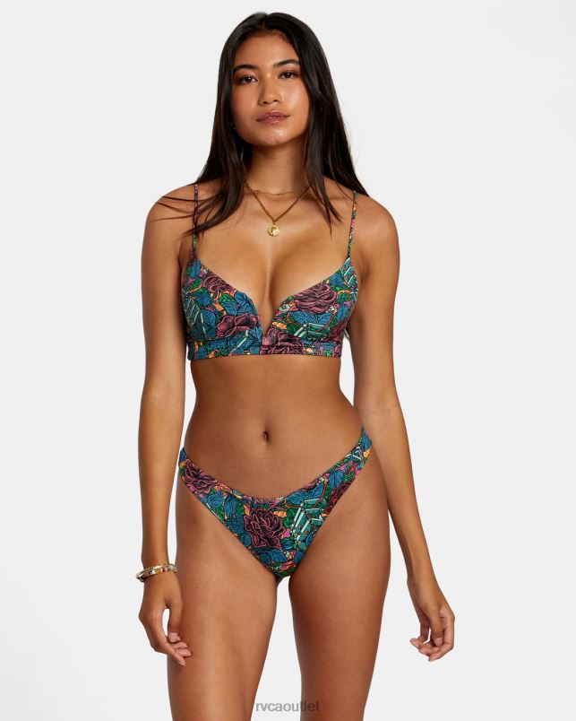 Swim V84B243 multi RVCA Women Ander Medium High Leg Bikini Bottoms