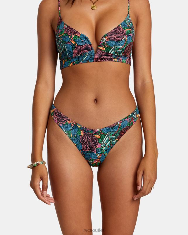 Swim V84B243 multi RVCA Women Ander Medium High Leg Bikini Bottoms
