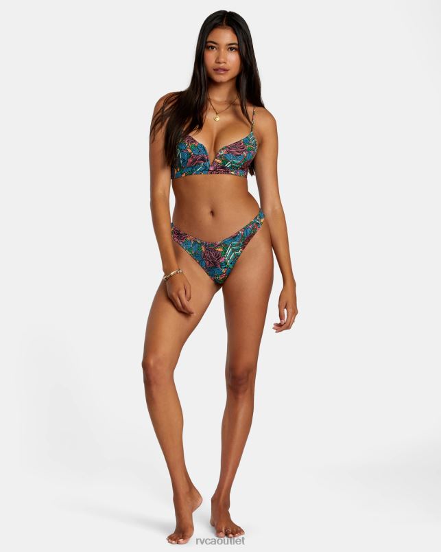 Swim V84B243 multi RVCA Women Ander Medium High Leg Bikini Bottoms