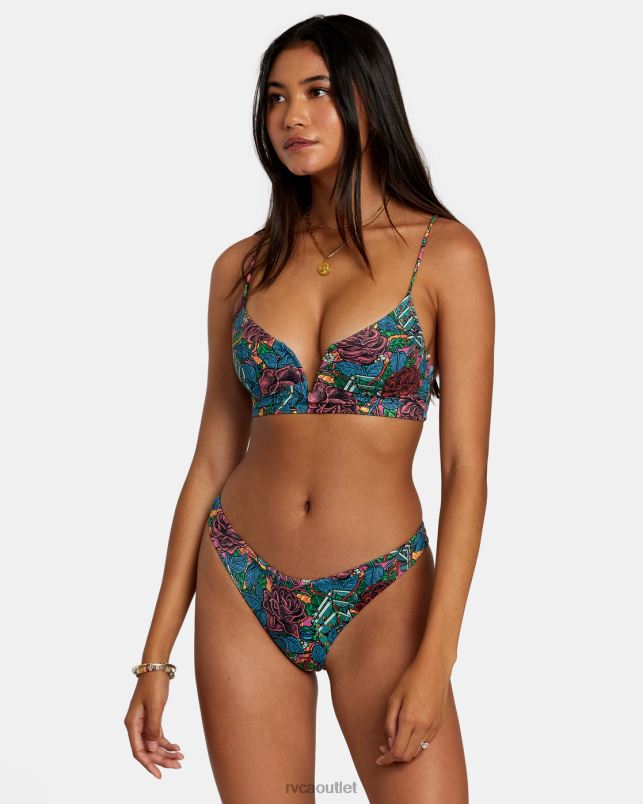 Swim V84B243 multi RVCA Women Ander Medium High Leg Bikini Bottoms