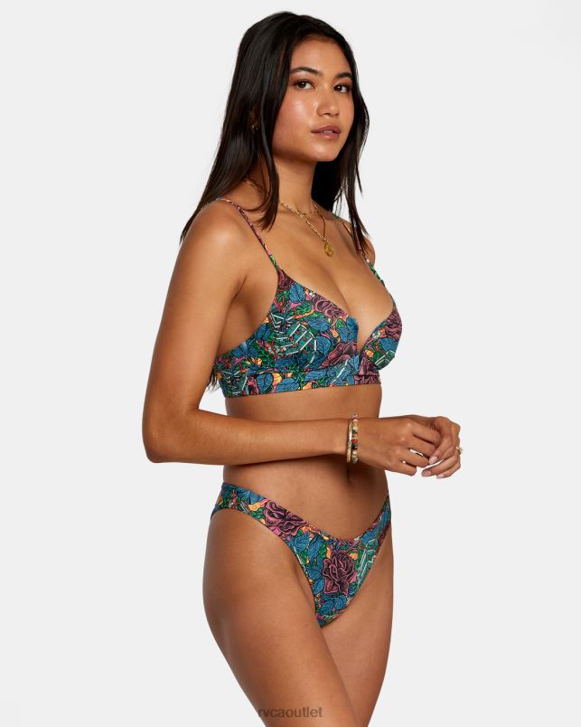 Swim V84B243 multi RVCA Women Ander Medium High Leg Bikini Bottoms