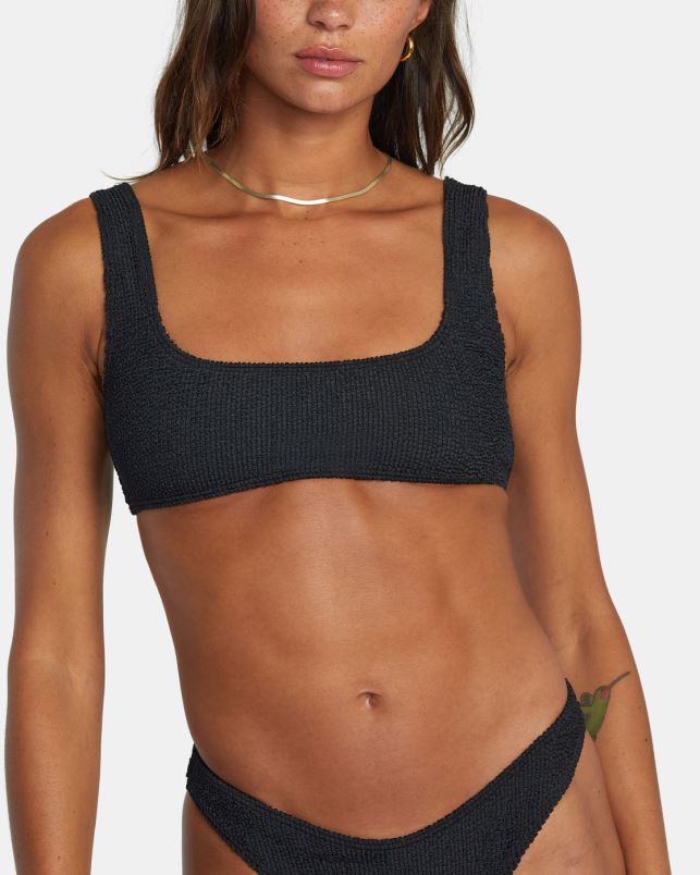 Swim V84B1089 black RVCA Women Grooves Bralette Bikini Top