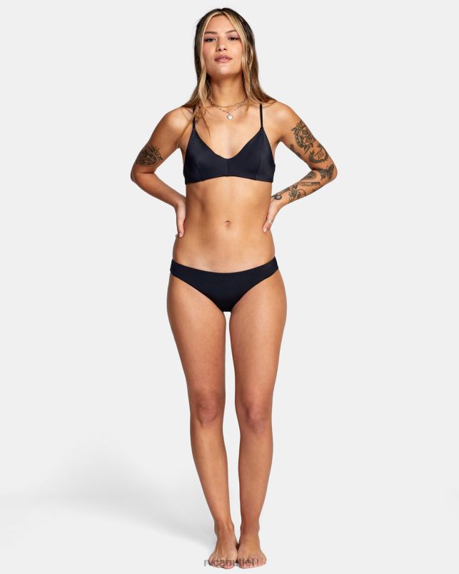 Swim V84B1097 black RVCA Women Solid Crossback Bikini Top