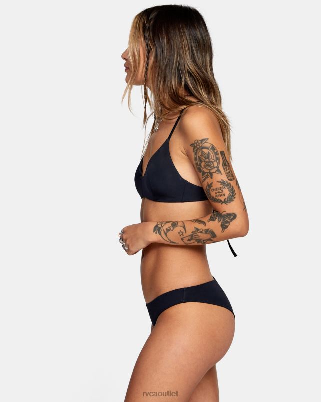 Swim V84B1097 black RVCA Women Solid Crossback Bikini Top
