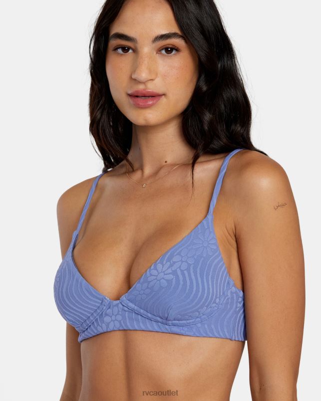 Swim V84B1117 coast RVCA Women Dazed Shimmer Triangle Bikini Top