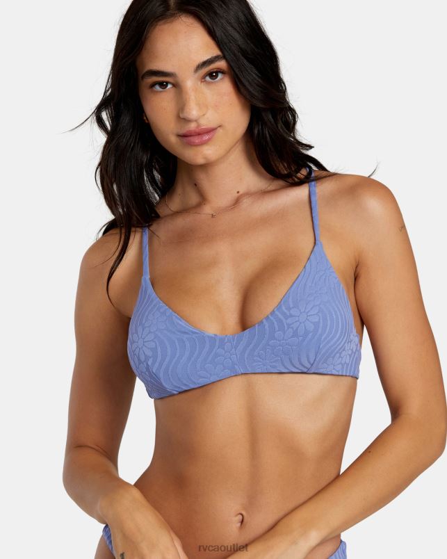 Swim V84B1134 coast RVCA Women Dazed Shimmer Crossback Bikini Top