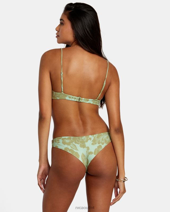 Swim V84B1139 seafoam RVCA Women Fine Lines Shirred Bra Bikini Top