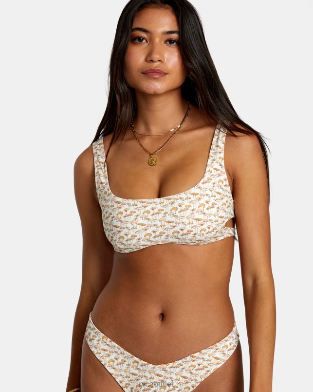 Swim V84B1164 tangerine RVCA Women Micro Magic Reversible Bra Bikini Top