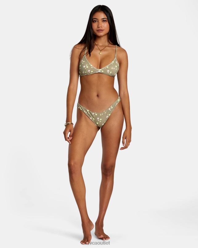 Swim V84B1201 aloe RVCA Women Decoupage Triangle Bikini Top