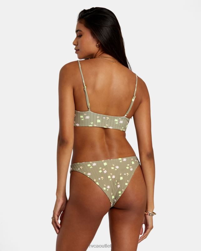 Swim V84B1203 aloe RVCA Women Decoupage Crop Bikini Top