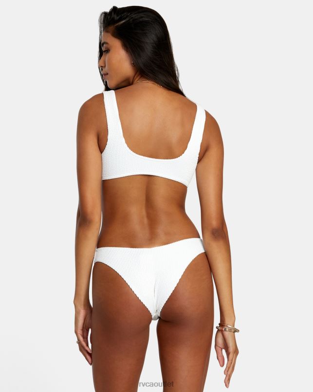 Swim V84B1253 whisper white RVCA Women Grooves Texture Bralette Bikini Top