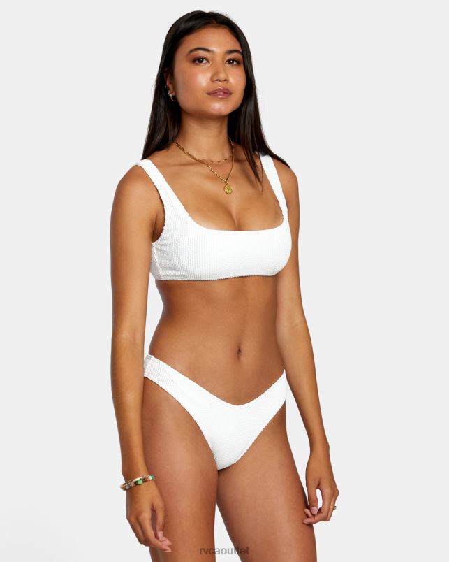 Swim V84B1253 whisper white RVCA Women Grooves Texture Bralette Bikini Top