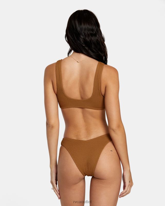 Swim V84B1254 sienna RVCA Women Grooves Texture Bralette Bikini Top