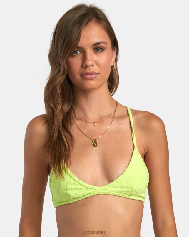 Swim V84B1257 daiquiri green RVCA Women Dolly Crossback Triangle Bikini Top