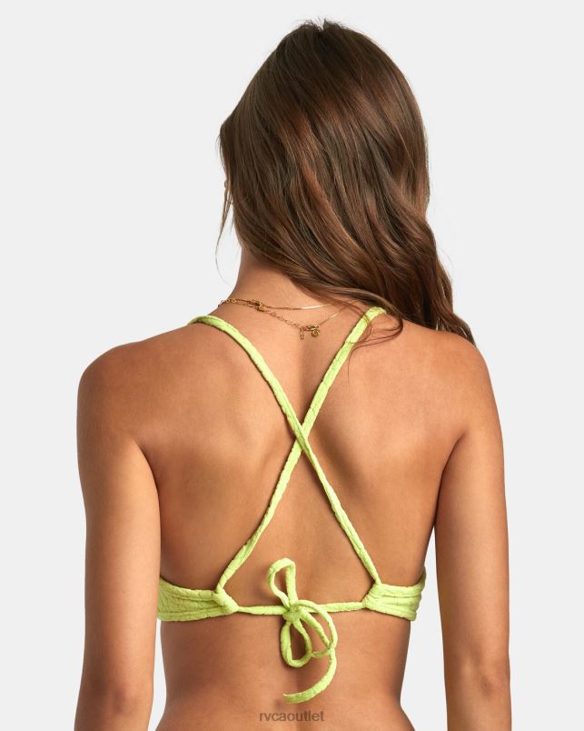 Swim V84B1257 daiquiri green RVCA Women Dolly Crossback Triangle Bikini Top