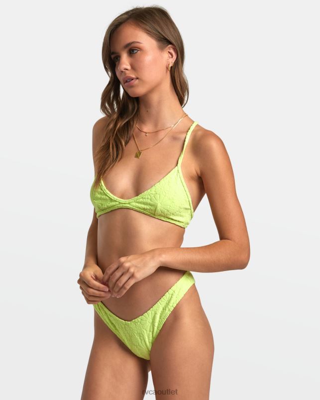 Swim V84B1257 daiquiri green RVCA Women Dolly Crossback Triangle Bikini Top