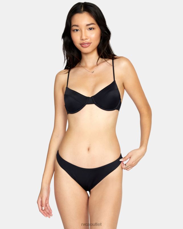 Swim V84B1286 black RVCA Women Solid Underwire Bikini Top