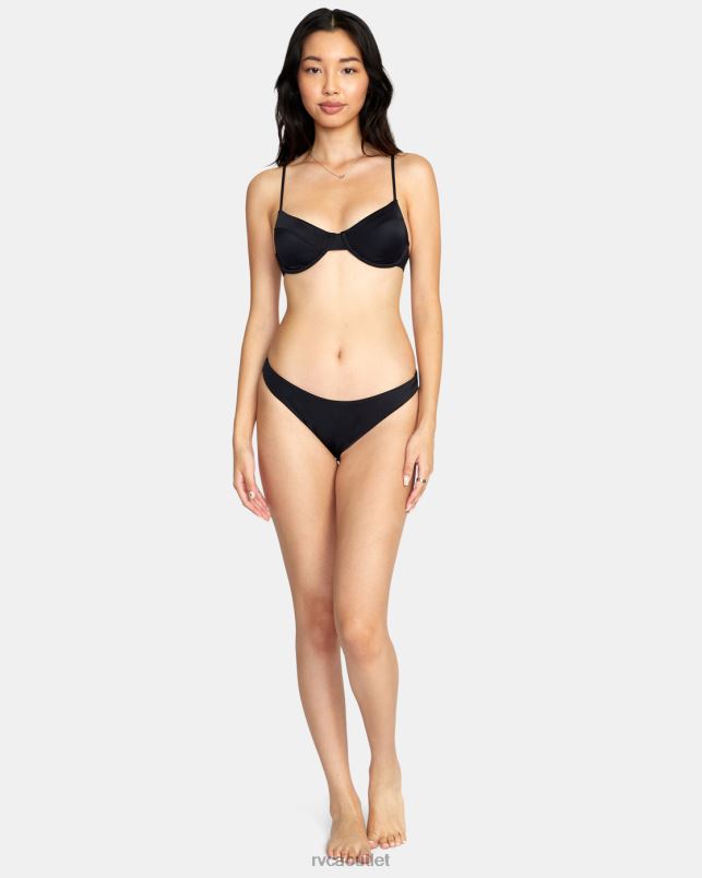 Swim V84B1286 black RVCA Women Solid Underwire Bikini Top