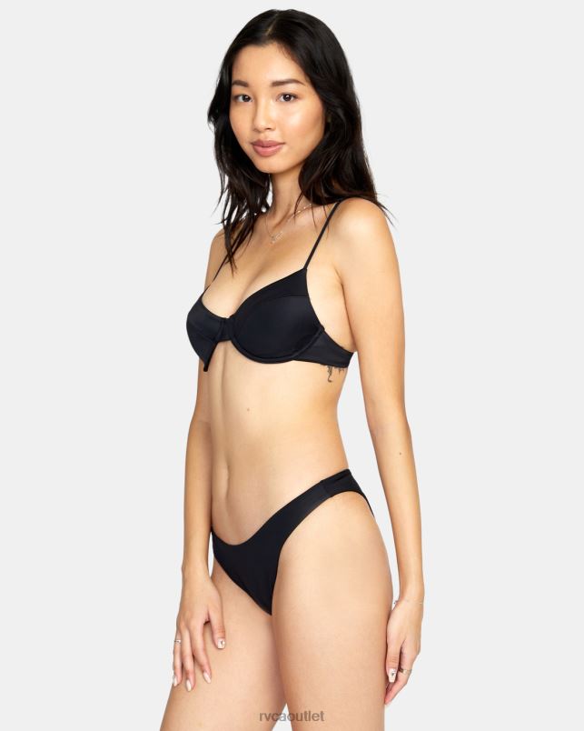 Swim V84B1286 black RVCA Women Solid Underwire Bikini Top