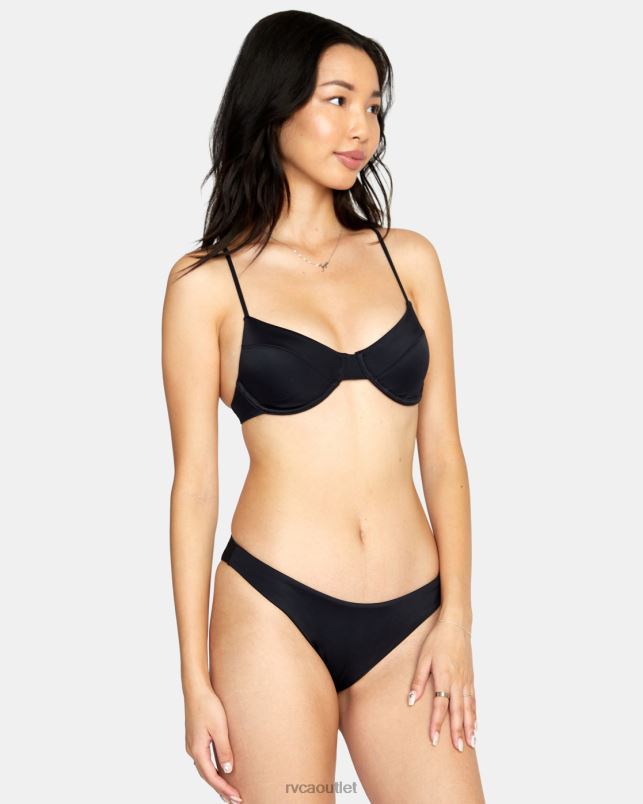 Swim V84B1286 black RVCA Women Solid Underwire Bikini Top