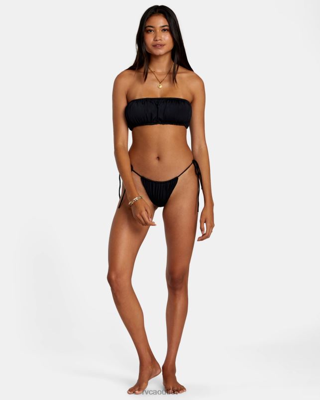 Swim V84B1307 black RVCA Women Solid 2-Way Bandeau Bikini Top
