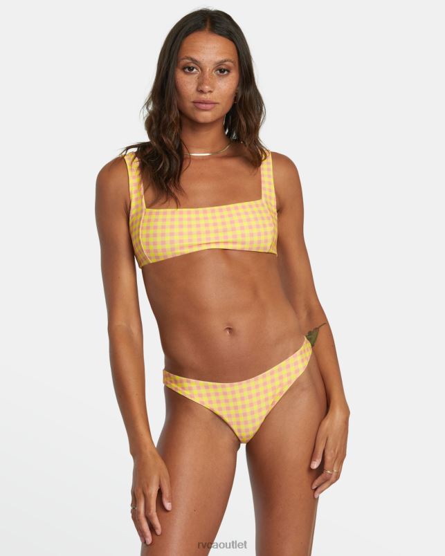 Swim V84B1389 lilikoi RVCA Women Sunkissed Square Bralette Bikini Top