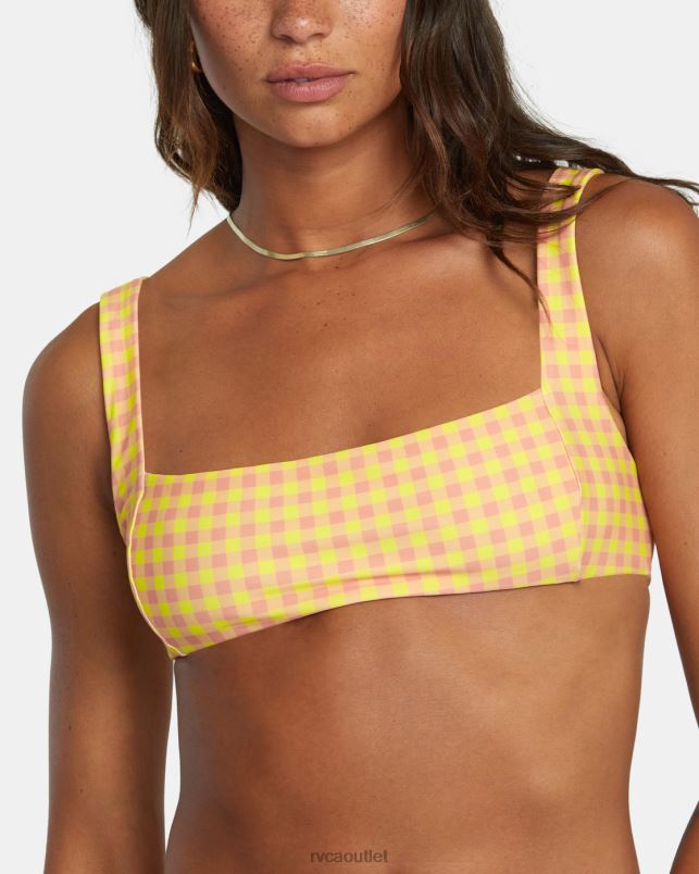 Swim V84B1389 lilikoi RVCA Women Sunkissed Square Bralette Bikini Top